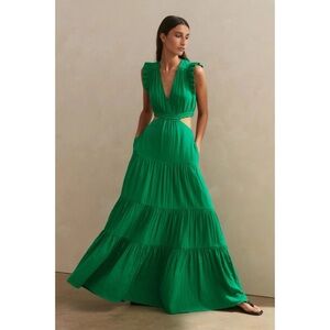 ME+EM Emerald Green Tiered Maxi Dress